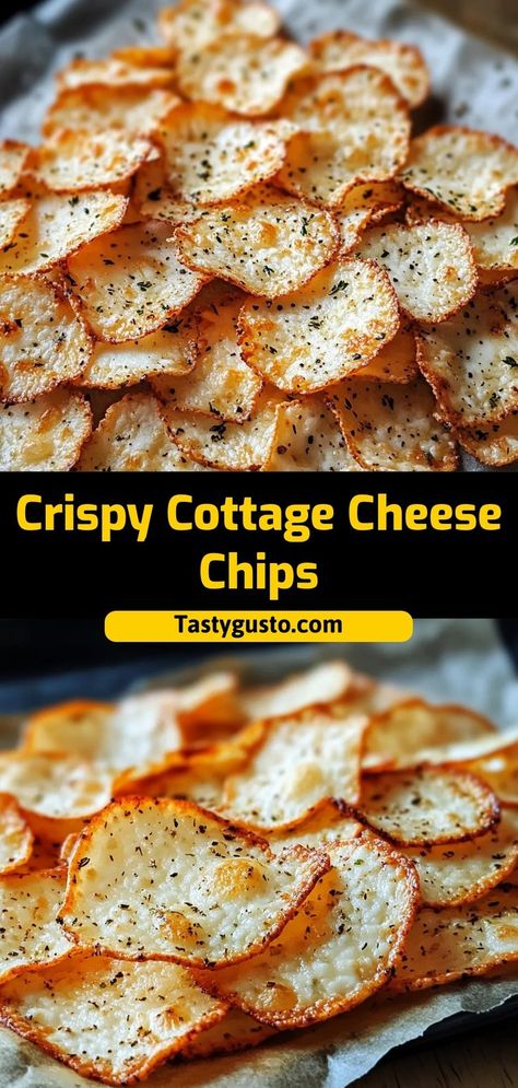 These Crispy Cottage Cheese Chips are light, crunchy, and packed with protein, making them a delicious and healthy snack. Perfect for dipping or enjoying on their own. Try this easy homemade recipe today!  1 cup cottage cheese ½ tsp garlic powder ½ tsp salt Crunchy, cheesy, and totally addictive Cheese Chips Recipe, Gooey Mac And Cheese, Cottage Cheese Chips, Comfort Recipes, Cheese Chips, Protein Packed Snacks, Guilt Free Snacks, Cottage Cheese Recipes, Cheesy Recipes