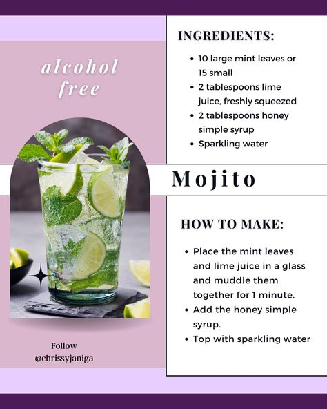 Save for later! One of my fav mocktails. One way to stay sober is to have a plan. Stay in and make a mojito.💜 #sober #mocktails #sobercurious #mocktail #nonalcoholic #sobriety #soberlife #soberinspiration #sobermotivation #soberisbetter #soberjourney #soberthoughts #soberwarrior #sobersquad #soberwomen #sobergirlsociety #sobernotboring #soberaf #alcoholfree #boozefree #soberglow #soberissexy #sobervibes #sobermom #soberparent #alcoholfreelife #soberandproud #sobermind #virginmojito