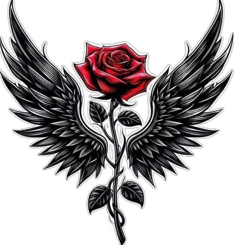 Rose Vine Tattoos, Dark Roses Tattoo, Alas Tattoo, Arm Tattoos Drawing, Feminine Skull Tattoos, Rose Drawing Tattoo, Wing Tattoo Designs, Feather Tattoo Design, Red Rose Tattoo