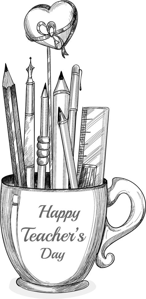 Shape Teacher Day Doodle Art For Teachers Day, Teachers Day Sketch Ideas, Teachers Day Pencil Sketch, Drawing For Teachers Day Student, Teachers Day Pencil Drawing, World Teacher Day Drawing, Teachers Day Doodle Art, Sketch For Teachers Day, Happy Teacher's Day Drawing