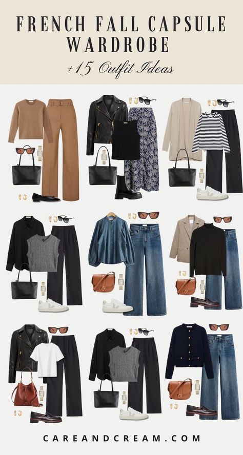 French Outfit Style Classy Chic, French Girl Autumn Style, French Elegant Style, Classic Capsule Wardrobe French Style, Paris Fashion Winter French Style, 30s Wardrobe Essentials, Basic Fall Wardrobe Essentials, French Mum Style, Fall Fashion Essentials