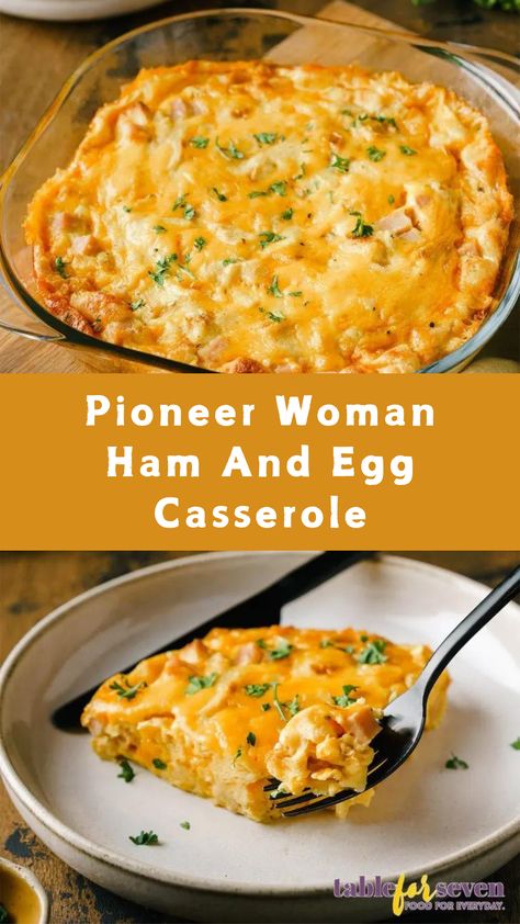 Ham And Egg Casserole Pioneer Woman Pioneer Woman Ultimate Breakfast Bakes, Ham And Egg Recipes Breakfast Ideas, Pioneer Woman Egg Casserole, Tator Tot Ham And Egg Casserole, Eggs Ham Cheese Breakfast, Egg Casserole Recipes Bacon, Ham And Egg Scramble, Breakfast Egg Dishes For A Crowd, Breakfast For Dinner Party Ideas