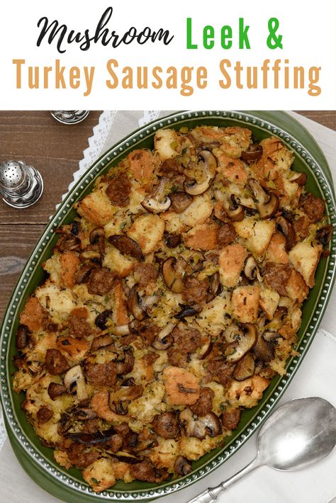 One of our favorite holidays is Thanksgiving. Lucky us, it’s right around the corner.It’s the perfect time to gather with friends and celebrate everything that is good. Best Homemade Stuffing, Mushroom Thanksgiving, Leek Stuffing, Mushroom Dressing, Homemade Stuffing Recipe, Planning Thanksgiving, Homemade Stuffing Recipes, Sausage Mushroom, Homemade French Bread