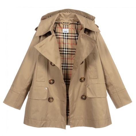 Casual Trench Coat, Trench Coat Outfit, Kids Jackets, Hooded Trench Coat, Burberry Kids, 5 Kids, Kids Coats, Child Care, Coat Outfits