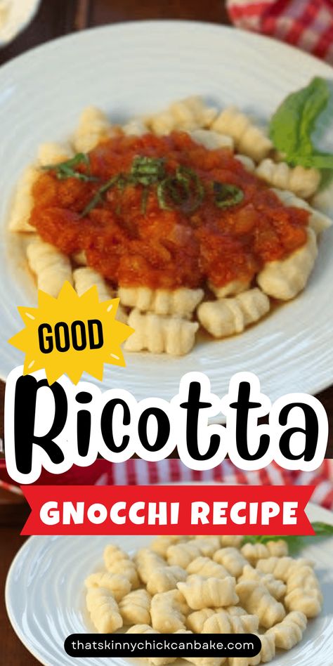 Ricotta Gnocchi - Tender Italian gnocchi made with ricotta cheese and topped with homemade marinara sauce for a simple pasta entree! Ricotta Gnocchi Recipes Homemade, Homemade Ricotta Gnocchi, Gnocchi Ricotta, Italian Gnocchi, Gnocchi Recipes Homemade, How To Cook Gnocchi, Homemade Marinara Sauce, Ricotta Gnocchi, Making Gnocchi