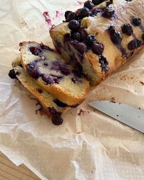 Deserts Aesthetic, Baking Recipes Aesthetic, Recipes Aesthetic, Blueberry Loaf Cakes, Desserts Aesthetic, Blueberry Desserts, Blueberry Bread, Food Is Fuel, Food Obsession