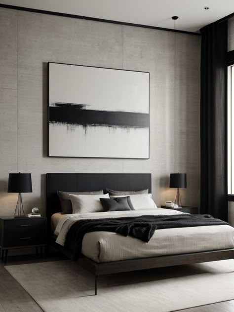 #bedroomdecor #walldecor #homedecor #interiordesign #decorinspiration #bedroominspo #diyhomedecor #designideas #interiorstyling Modern Bedroom Men, Modern Bedroom Ideas For Men, Men Bedroom Decor, Bachelor Room, Apartment Contemporary, Mens Apartment Decor, Bachelor Bedroom, Male Bedroom Ideas, Masculine Wall Art