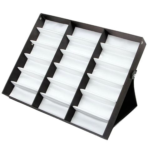 Rebrilliant Black 18 Slots Eyeglass, Sunglasses Display Box | Wayfair Glasses Display, Eyewear Display, Sunglasses Organizer, Glasses Storage, Sunglasses Display, Sunglasses Storage, Jewelry Display Box, Storage Stand, Storage Display