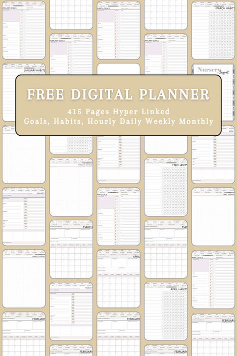 Digital Planner Habit Tracker, Neurodivergent Planner Free, 2024 Free Digital Planner, Productivity Planner Free Printables, Free Planner Pages, Interactive Calendar, Free Daily Planner, Free Wedding Planner, Planner Pdf