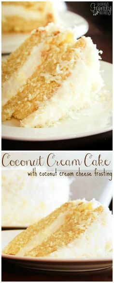 Coconut Cream Cheese, Coconut Cream Cheese Frosting, Coconut Cakes, Coconut Cream Cake, Cake With Coconut, Coconut Cake Recipe, Coconut Bread, Coconut Frosting, Coconut Desserts