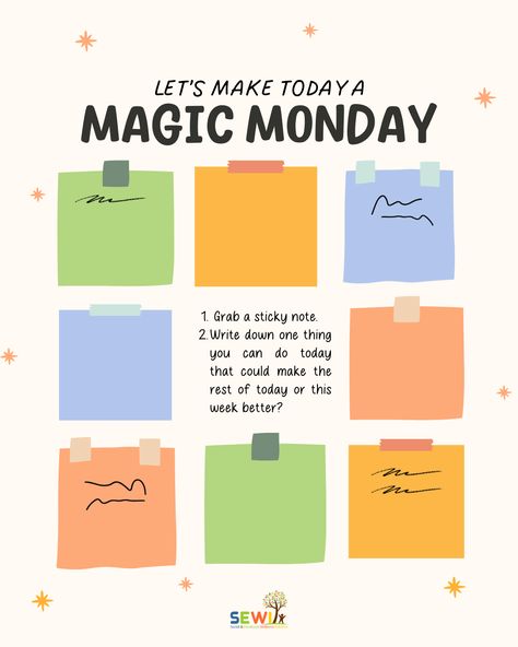 Engaging students after the weekend can be a little tricky, but nothing a little ✨ magic ✨ can't fix. Here is a great way to get kids to start the week off with a positive mindset. P.S. You can try this activity for yourself, too! #sewi #MindfulMonday #WellnessMatters #MentalHealthMatters #SocialEmotionalWellness #SocialEmotionalLearning #sel #positivemindset #MotivationMonday Weekly Mindfulness Calendar, English Week Activities, Start Of The Week Check In, Motivational Monday Activities, Start Of Week Check In, Monday Check In, Monday Activities, Magic Monday, Weekend Activities For Kids