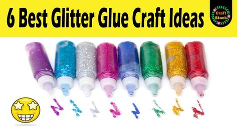 Glitter Glue Christmas Crafts, Crafts With Glitter Glue, Glitter Glue Art, Glue Crafts Diy, Glitter Glue Crafts, Home Made Glue, 5 Minutes Craft, Snowflake Ornaments Diy, Christmas Craft Diy