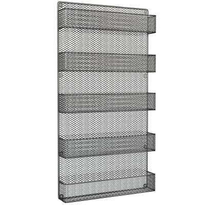 5-Shelf Gray Wall Mount Spice Rack Organizer Spice Storage Solutions, Wall Spice Rack, Hanging Spice Rack, Wall Mounted Storage Shelves, Wall Mounted Spice Rack, Spice Holder, Spice Rack Organiser, Pantry Shelving, Cabinet Wall