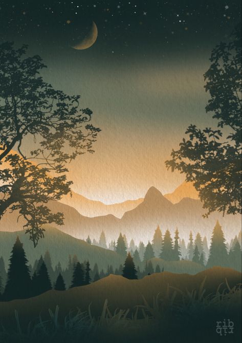 #landscape #pinetree #pinetrees #mountains #art #artistsoninstagram #digital #digitalart #nature #trees #moon #illustration #drawing #procreate #instaart #artgallery #sketch #sketchbook #munich #münchen #vienna #wien Forest Drawing, Drawing Procreate, Moon Illustration, Nature Drawing, Illustration Drawing, Land Scape, Munich, Drawing Ideas, Vienna