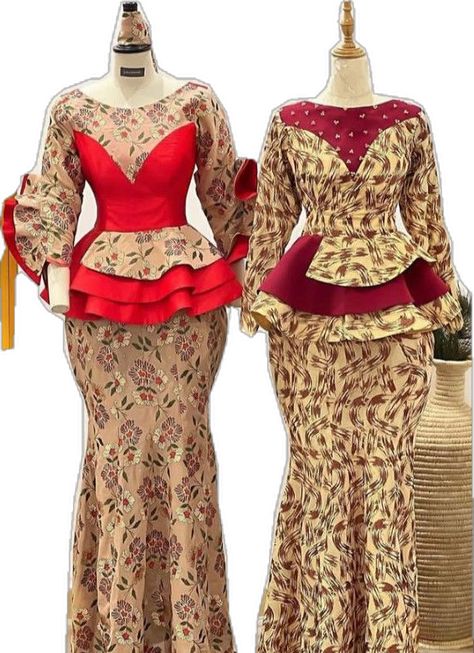 Doek Styles With Weaves, Lace Skirt And Blouse Styles, Ankara Fashion Styles, Lace Skirt And Blouse, Skirt And Blouse Styles, Ankara Long Gown Styles, African Lace Styles, African Fabric Dress, Traditional African Clothing