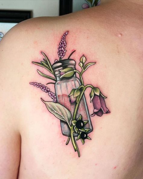 Witchcraft Tattoos, Autumn Tattoo, Artist Of The Month, Armband Tattoos, Witch Tattoo, Magic Tattoo, Spooky Tattoos, Traditional Tattoo Design, Botanical Tattoo