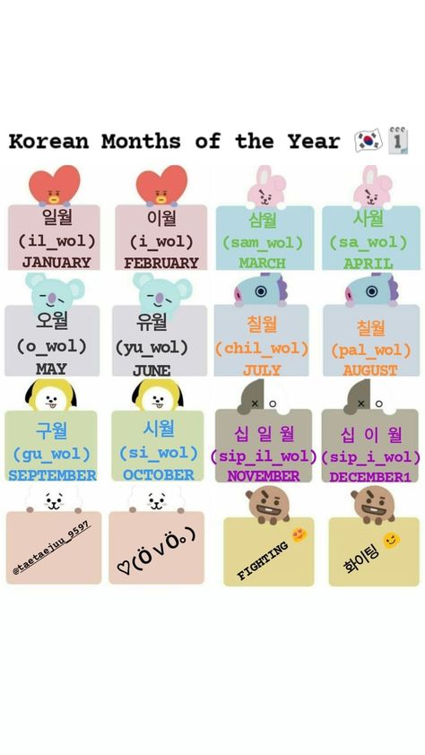 Korean Months, Study Korean Language, Study Korean, January February March, Months Of The Year, Korean Language, Months In A Year, The Year