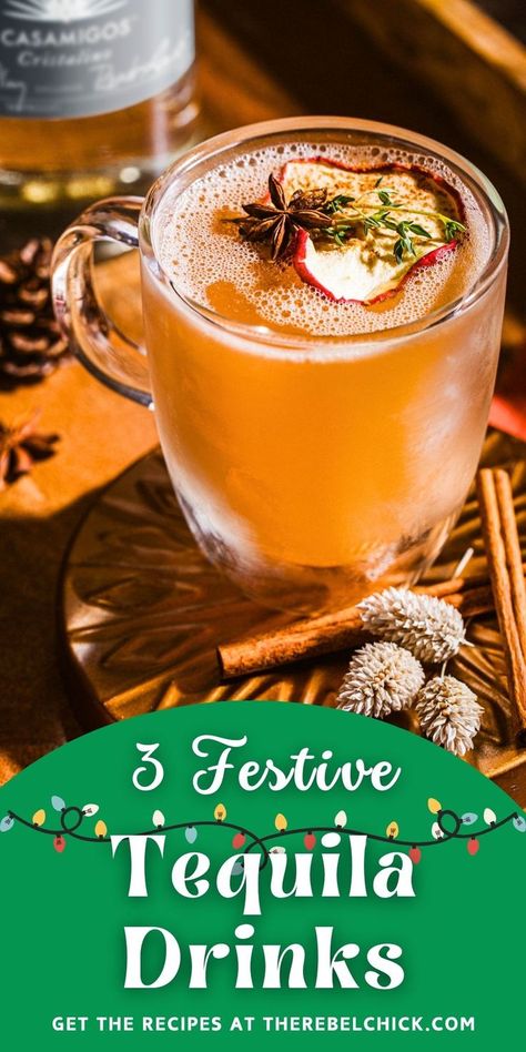 3 Festive Tequila Drinks Christmas Cocktails Recipes Tequila, Christmas Drinks With Tequila, Hornitos Tequila Drinks, Holiday Tequila Cocktails, Tequila Christmas Cocktails, Winter Tequila Cocktails, Best Christmas Drinks, Tequila Cocktails Recipes, Teremana Tequila