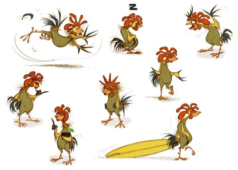 Chicken joe character reference Surf's Up Movie, Surfs Up Movie, Cody Maverick, Chicken Joe, Hawaiian Flower Tattoos, Rockhopper Penguin, Up Movie, Character Reference, Hawaiian Flowers