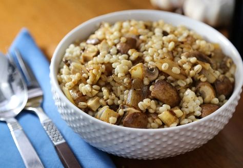 Recipe For Granola, Sourdough Stuffing, Baked Risotto, Barley Recipes, Vegan Shredded Cheese, Mushroom Barley, Mushroom Barley Soup, Apple Pie Oatmeal, How To Cook Barley