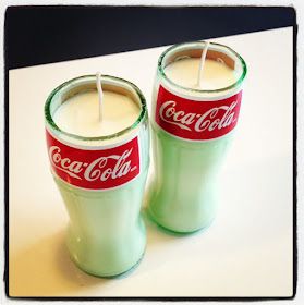 Coke Bottle Crafts, Coca Cola Gifts, Bottle Projects, Coca Cola Kitchen, Coca Cola Christmas, Bottle Candle, Coca Cola Bottles, Candle Ideas, Coke Cola