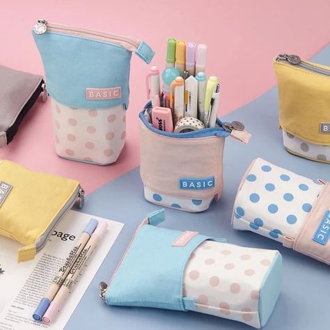 Creative Retractable pencil case school stationery Storage bag Kawaii Solid color Pen case cute pen holder gifts for kid pen bag 4.9 | 2998 orders Pop Up Pencil Case, Pencil Case Design, Black School Bags, Essential Oil Bag, Oil Bag, Women Backpack Travel, Small Cosmetic Bags, Yellow Handbag, Cute Pens