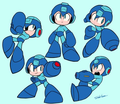 Mega Men, Cute Drawlings, Mega Man Art, Megaman X, Mario Art, Astro Boy, Man Character, Character Poses, Game Character Design