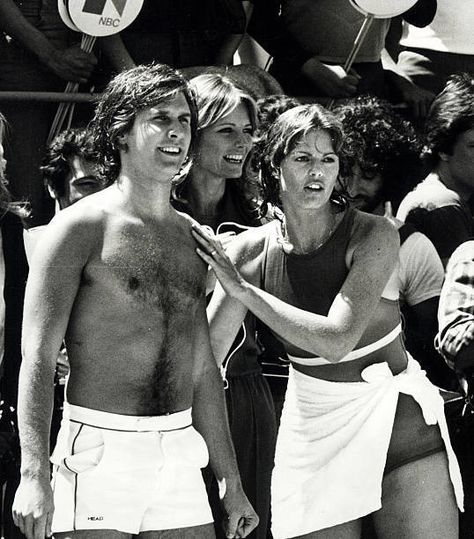 Parker Stevenson with Cheryl Tiegs and Toni Tennille on ABC's Battle of the Network Stars Toni Tennille, Battle Of The Network Stars, Parker Stevenson, Cheryl Tiegs, Sumo Wrestling, Abc, Wrestling, Celebrities, Stars