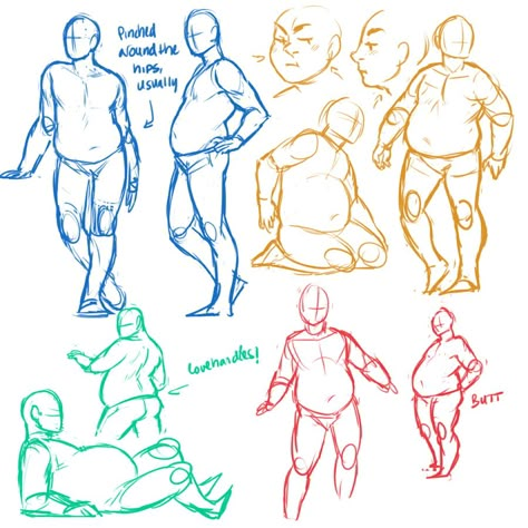 I was asked to draw a guide on drawing fatties, but I... had no clue how to, so I figured I'd doodle up some examples instead. I generally have no clue what I'm doing when I draw bodytypes like this,... Body Type Drawing, Different Body Types, Drawing Hands, Body Drawing Tutorial, Human Figure Drawing, Drawing Faces, Body Reference Drawing, Maddie Ziegler, Anatomy Drawing