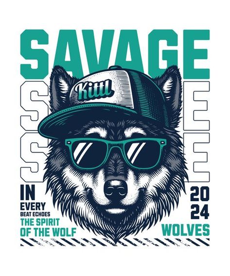 Wolf savage T-Shirt Design Template T Shirt Printing Design Ideas, Graffiti Tshirt Design, Mens Tshirt Print Design, Prints On Tshirt, Design For Tshirt Printing, Men T Shirt Design Ideas, T Shirt Sticker Design, Oversized Tshirt Design, T Shirt Print Ideas