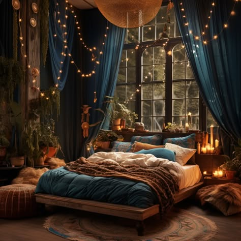 Night Court Home Decor, Night Court Inspired Room, Acotar Room Aesthetic, Night Court Room Aesthetic, Velaris Room Decor, Night Court Themed Bedroom, Velaris Themed Bedroom, Acotar Bedroom Aesthetic, Night Court Home Aesthetic