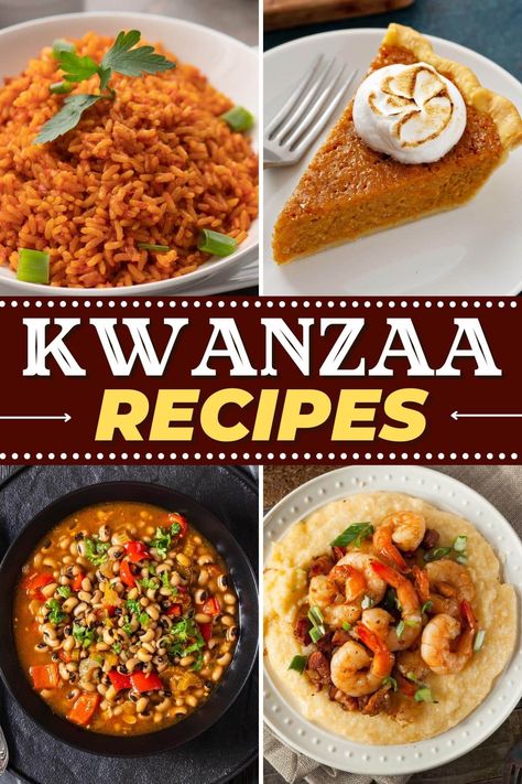 These delicious Kwanzaa recipes will help you celebrate the holiday in style! With recipes like jerk chicken, fried okra, peanut stew- what's not to love? Kwanza Recipe, Kwanzaa Recipes, Kwanzaa Food, Kwanzaa Colors, Southern Fried Okra, Jamaican Brown Stew Chicken, African Peanut Stew, Southern Fried Catfish, Brown Stew Chicken