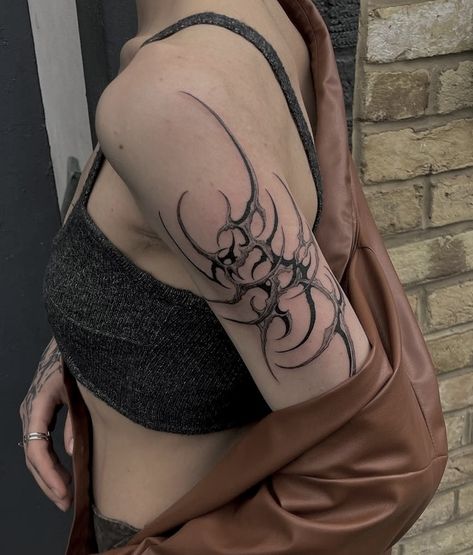 Neotribal Tattoo Shoulder, Neotribal Dragon, Cybersigilism Shoulder Tattoo, Cyberligism Tattoo, Cybersyglism Tattoo, Shaded Tattoo, Biceps Tattoo, Neotribal Tattoo, Fairy Wing Tattoos