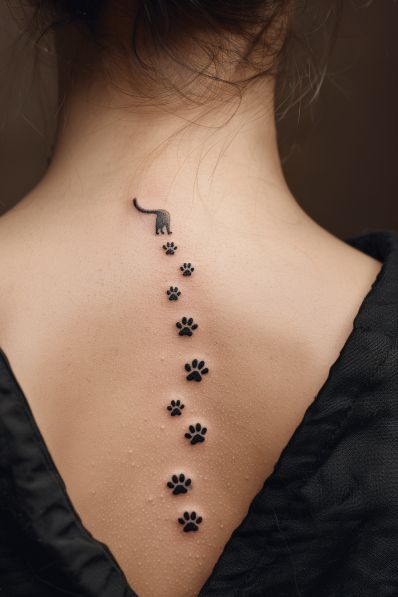 Minimal Cat Tattoo Ideas, Cat Tattoos For Women, Minimal Cat Tattoo, Tiny Cat Tattoo, Tattoos For Women Cat, Cat Outline Tattoo, Cat Paw Tattoos, Horrible Tattoos, Tiny Tattoos For Women