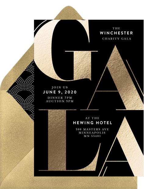 Oversized Gala Invitations | Greenvelope.com Event Invitation Design, Ribbon Invitation, Gala Invitation, Gala Themes, Gala Ideas, Gala Design, Business Invitation, Dinner Event, 카드 디자인