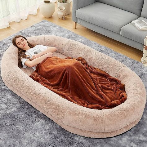 Amazon.com : DOGKE Large Human Dog Bed, 260GSM Fur Human Size Dog Bed for People,Waterproof Washable Giant Dog Bed for Human, People Adults and Pets, Present Soft Blanke(72"x48"x10",Khaki) : Pet Supplies Giant Dog Bed For Humans, Dog Bed For People, Giant Dog Bed, Dog Bed For Humans, Dog Beds For Large Dogs, Giant Dog Beds, Human Dog Bed, Human Dog, First Apartment Checklist