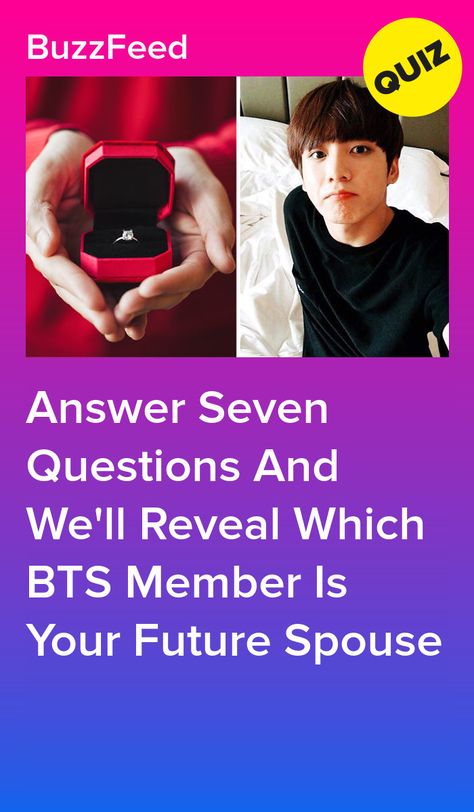 Answer Seven Questions And We'll Reveal Which BTS Member Is Your Future Spouse Jungkook As Your Husband, K Pop Quiz, Kpop Quizzes, Taehyung You Quiz On The Block, K-pop Quiz, Bff Art, Bts Quiz, Bts Soulmate Quiz, Bts Quiz Game