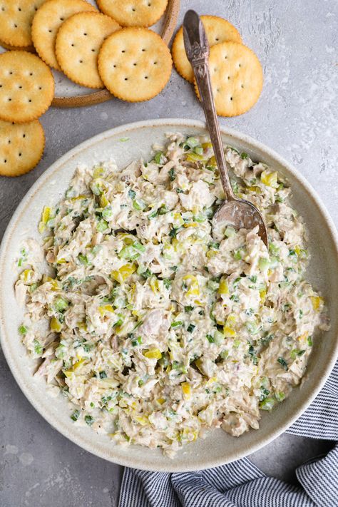 Easy Pepperoncini Tuna Salad - Kalefornia Kravings Tuna Salad With Banana Peppers, Lemon Pepper Tuna Salad, Tuna Salad With Peas, Pepperoncini Tuna Salad, Pepperoncini Dressing, Pepperoncini Recipes, Tuna Salad Salad, Canned Tuna Recipes Healthy, Tuna Salad Recipes