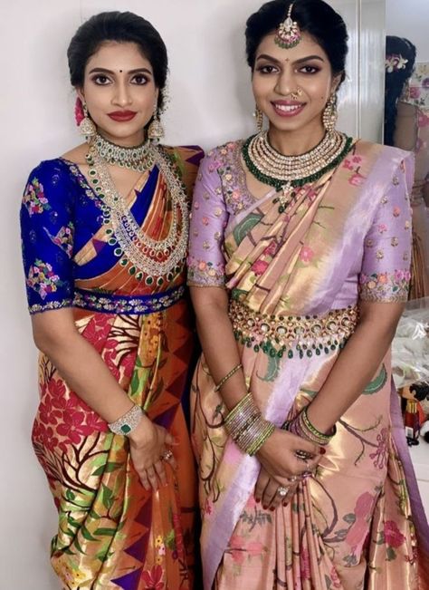 Bridal Sarees South Indian, Pattu Saree Blouse Designs, Wedding Saree Blouse Designs, Fashionable Saree Blouse Designs, Wedding Blouse Designs, Indian Saree Blouses Designs, Blouse Designs Indian, Silk Saree Blouse Designs, Half Saree Designs