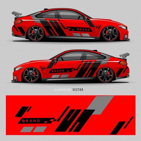 Car decal. abstract lines with gray back... | Premium Vector #Freepik #vector #car #sticker #auto #race Car Vinyl Graphics, Car Sticker Ideas, Mobil Mustang, E36 Coupe, Car Stripes, Racing Stickers, Car Sticker Design, Custom Cars Paint, Truck Stickers