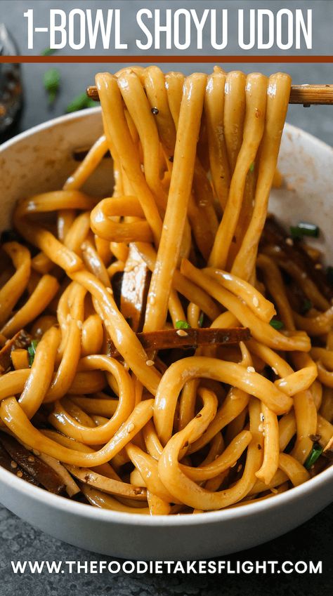 Gluten Free Udon Noodle Recipe, Shoyu Udon, Gluten Free Udon Noodles, Udon Noodle Recipe, Recipes With Chili Garlic Sauce, Vegan Noodles Recipes, Soy Sauce Noodles, Udon Noodles Recipe, Udon Recipe