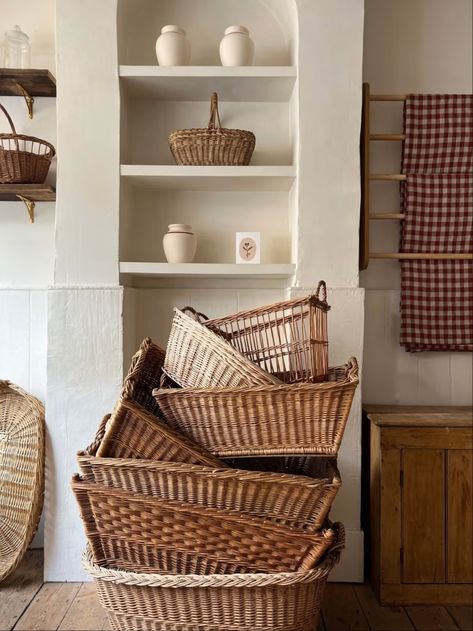 Zen and the art of hanging out the washing What To Use Baskets For, Wicker Basket Decor Ideas, Basket On Wall, Wicker Basket Decor, Basket Decor Ideas, Beautiful Baskets, Alice Lane, Basket Collection, Basket Decor