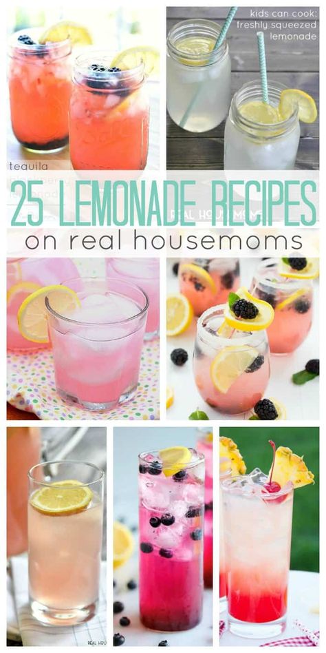 With warm summer days starting to poke their heads out, we’re thinking of ways to keep cool during the hot months. One of my favorite summer drinks is lemonade and today we’ve got 25 Lemonade Recipes to help you beat the heat! #Realhousemoms #Summertime Homemade Lemonade Recipes, Bbq Summer, Lemonade Drinks, Veggie Wraps, Craft Things, Homemade Lemonade, Lemonade Recipes, Lemonade Stand, Lemon Recipes