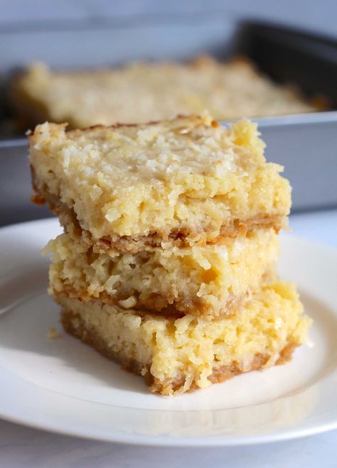 Coconut Butter Bars | 12 Tomatoes Coconut Butter Bars 12 Tomatoes, Coconut Almond Bars, Peanut Butter Passion Bars 12 Tomatoes, Coconut Butter Bars, Pineapple Squares, Snickerdoodle Bars, Sweet Bars, Bar Desserts, Holiday Baking List