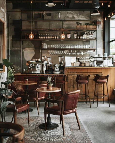 Coffee And Wine Restaurant, Coffee Shop Bar Seating, Coffee Bar Design Coffeehouse, Old Cafe Design, Old Cafe Aesthetic, Dark Coffee Shop Aesthetic, Coffee Shop Interior Design Cozy, French Cafe Interior, Coffee Shop Aesthetic Interior Design