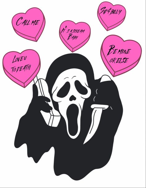 Ghost Face Clipart, Funny Valentine Pics, Scream Face Drawing, Scream Image, Ghost Face Valentine, Ghost Face Drawing Easy, Ghost Face Cute, Scream Valentine, Valentines Drinks Alcoholic