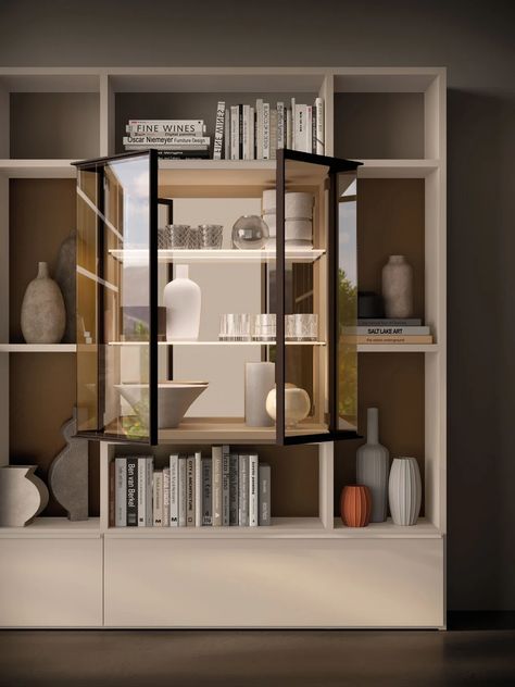 Day 34-23 Logico Bookcase Wall Unit | Orme Design | Room Furniture – My Italian Living Modular Bookcase, Teenager Bedroom, Wrought Iron Beds, Bookcase Wall Unit, Console Table Living Room, Large Storage Cabinets, Italian Living, Teen Furniture, Bookcase Design