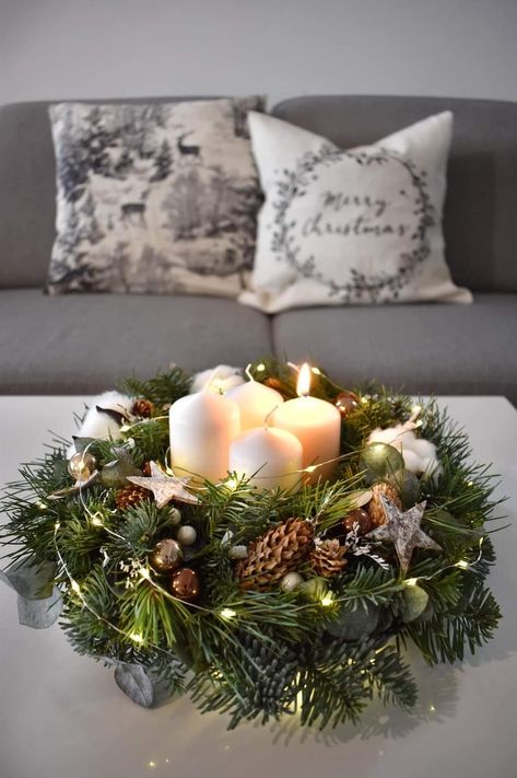 Advent Wreath Diy Ideas, Advent Wreath 2023, Advent Wreaths Ideas, Adventes Vainags, Christmas Advent Wreath Modern, Christmas Advent Wreath Ideas, Diy Advent Wreath, Advent Wreath Ideas, Advent Wreath Diy