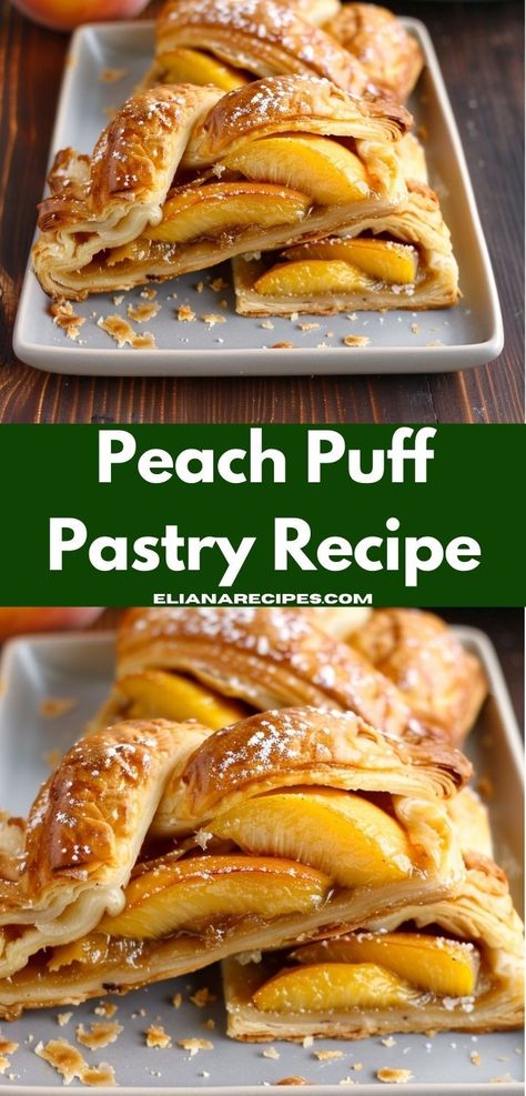 Love breakfast for dinner? Try our Peach Puff Pastry Recipe! It's one of the best breakfast ideas, combining peaches and puff pastry in an easy, delicious recipe. Breakfast For Dinner Ideas, Top Breakfast Recipes, Peach Puff Pastry, Puff Pastry Recipe, Puff Pastry Desserts, Pastry Recipe, Peach Puff, Orange Glaze, Peach Desserts