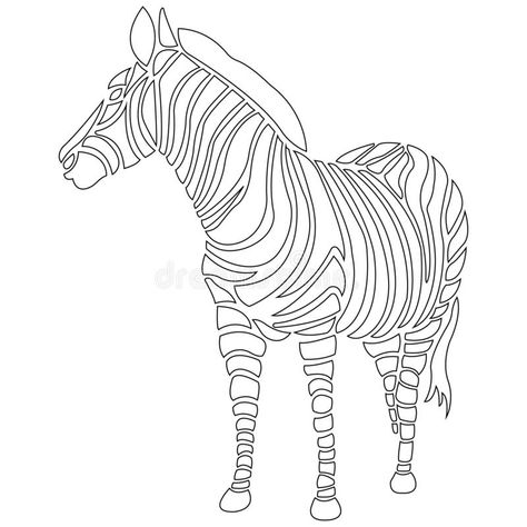 Zebra Outline Tattoo, Zebra Embroidery Pattern, Zebra Outline Drawing, Zebra Head Drawing, Zebra Tattoos, Zebra Geometric Art, Hand Embroidery Design Patterns, School Art Projects, Animal Figures